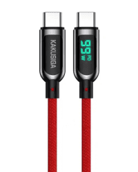 KAKUSIGA KSC-599 USB-C -> USB-C кабель для зарядки 100 Вт | ЖК-дисплей | 120 см красный