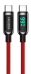 KAKUSIGA KSC-599 USB-C -> USB-C кабель для зарядки 100 Вт | ЖК-дисплей | 120 см красный