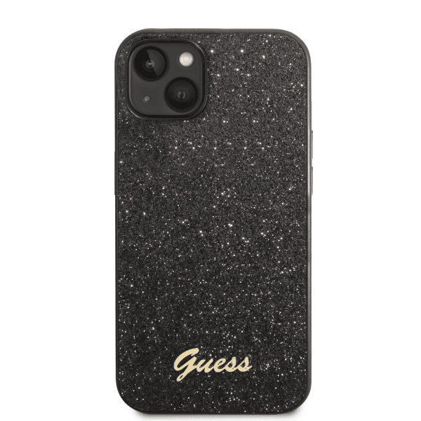 Обложка книги «Guess PC/TPU Glitter Flakes Metal Logo Case for iPhone 14 Black»