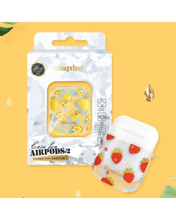 Kingxbar Marble Силиконовый чехол для наушников Apple Airpods 1 / 2 Черный