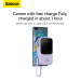 Baseus Qpow power bank 10000mAh built-in USB Type-C cable 22.5W Quick Charge SCP AFC FCP purple (PPQD020105)