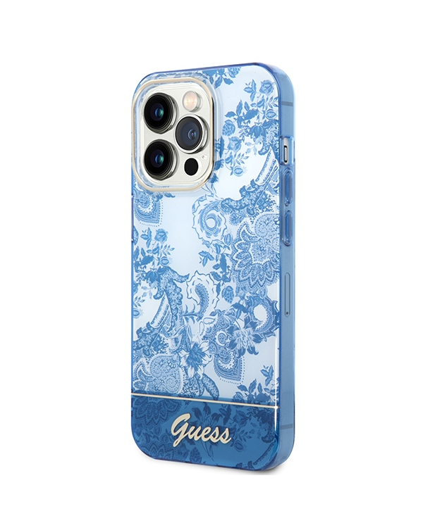 Guess GUHCP14XHGPLHB iPhone 14 Pro Max 6,7" niebieski|blue hardcase Porcelain Collection