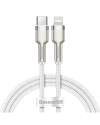 Baseus Cafule Series Metal Data USB Type C - Lightning Cable Power Delivery 20 W 1 m white (CATLJK-A02)