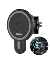 Dudao magnetic car phone holder wireless Qi charger 15 W (MagSafe compatible for iPhone) black (F13)