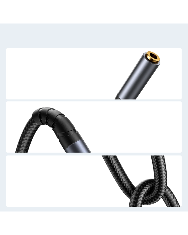 Joyroom stereo audio cable AUX 3.5 mm mini jack (male) - mini jack (female) 1.2 m black (SY-A09)