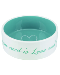 Миска для животных, керамика : Trixie Pets Home миска, керамика, 0,8 л|ø 16 см, кремовый|петроль