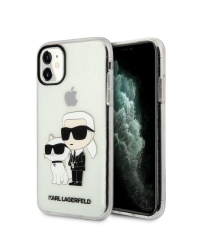 Karl Lagerfeld IML Glitter Karl and Choupette NFT Case for iPhone 11 Transparent