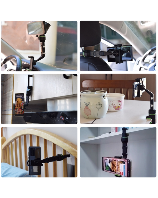 Adjustable car rearview mirror holder for smartphone