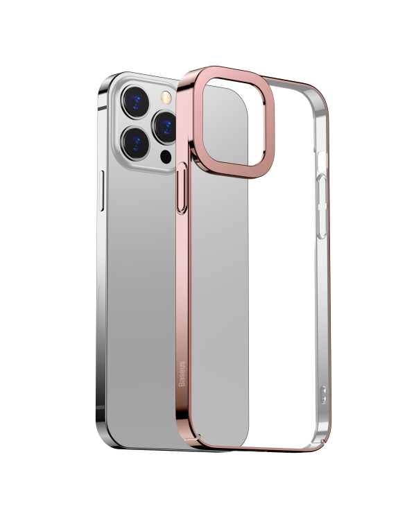 Baseus Glitter Transparent Case for iPhone 13 Pro (pink)