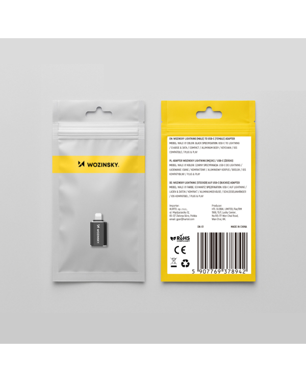 Wozinsky WALC-01 Переходник с Lightning на USB-C - черный