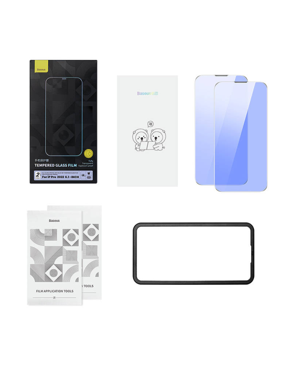 Baseus Crystal Tempered Glass Anti-blue light and Dust-proof 0.3mm for iPhone 14 Pro (2pcs)