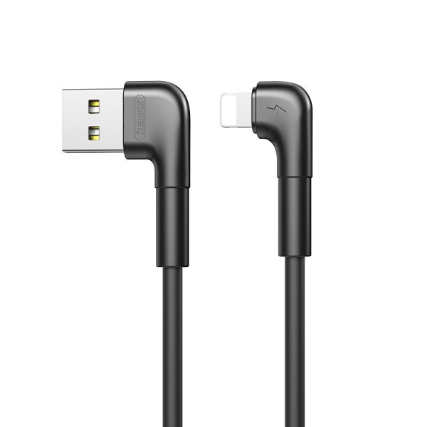 Remax USB - Lightning angled cable 2,1 A 1 m black (RC-014i black)