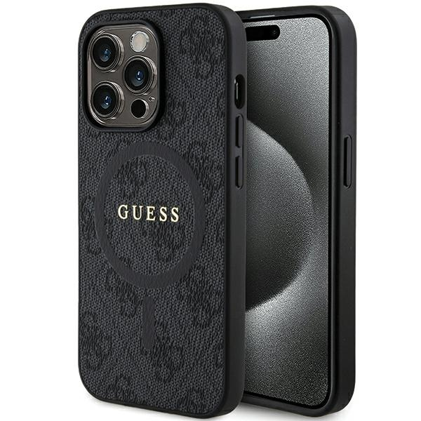 Обложка книги «Guess GUHMP13XG4GFRK iPhone 13 Pro Max 6.7" czarny|black hardcase 4G Collection Leather Metal Logo MagSafe»