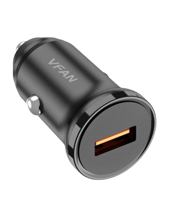 Car charger Vipfan C02, USB, 18W, Quick Charge 3.0 (black)