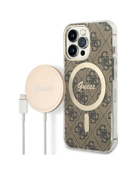 Чехол Guess GUBPP13XH4EACSW Magsafe с беспроводным зарядным устройством для iPhone 13 Pro Max |brown