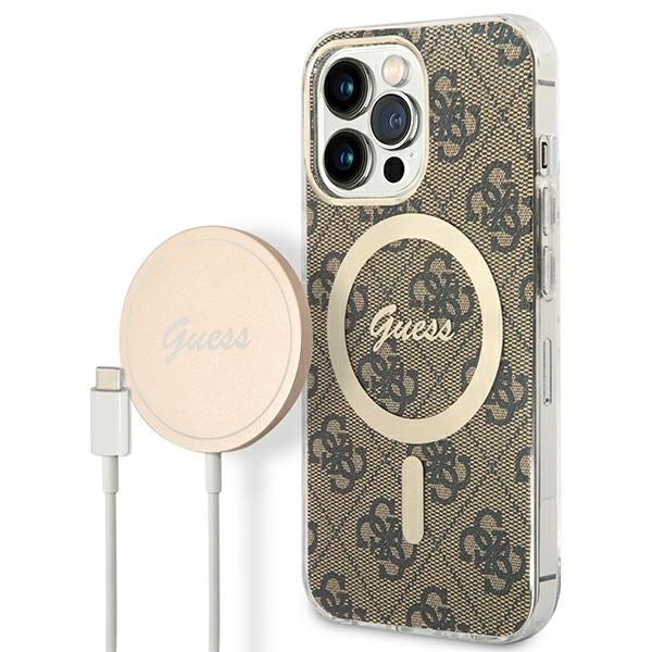 Чехол Guess GUBPP13XH4EACSW Magsafe с беспроводным зарядным устройством для iPhone 13 Pro Max |brown