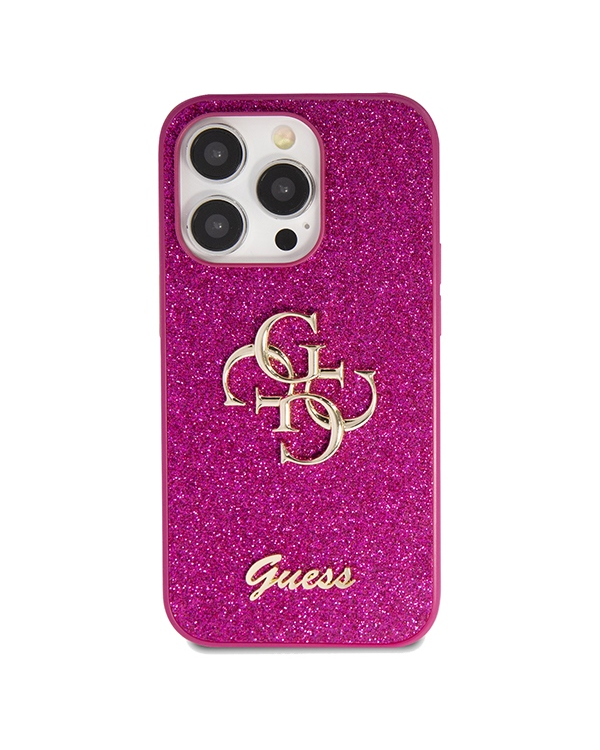 Guess GUHCP15XHG4SGU iPhone 15 Pro Max 6.7" фиолетовый жесткий чехол Glitter Script Big 4G