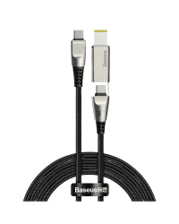 Baseus 2in1 USB - USB Typ C data charging cable / Lenovo (square plug) DC Adapter laptop plug 2 m 100 W 5 A black (CA1T2-E01)