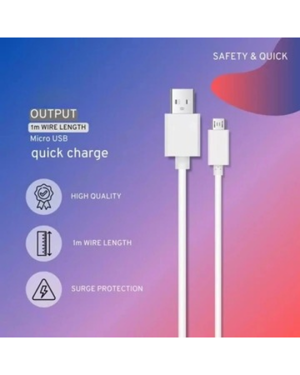 Кабель Setty USB - microUSB 1,0 м 2A белый