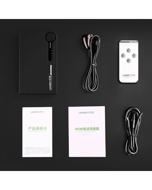Ugreen switch splitter splitter switch HDMI - 3x HDMI 3D 4K 7.5 Gbps 36 bit per channel black (40234)