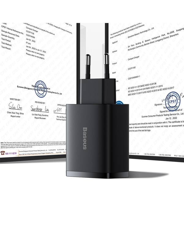 Baseus Compact charger 3x USB 17W black (CCXJ020101)