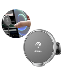 Dudao 15W Qi Wireless Car Charger for iPhone (Series 12 and Newer) MagSafe Compatible Magnetic Ventilation Grille Holder Black (F13XS black)