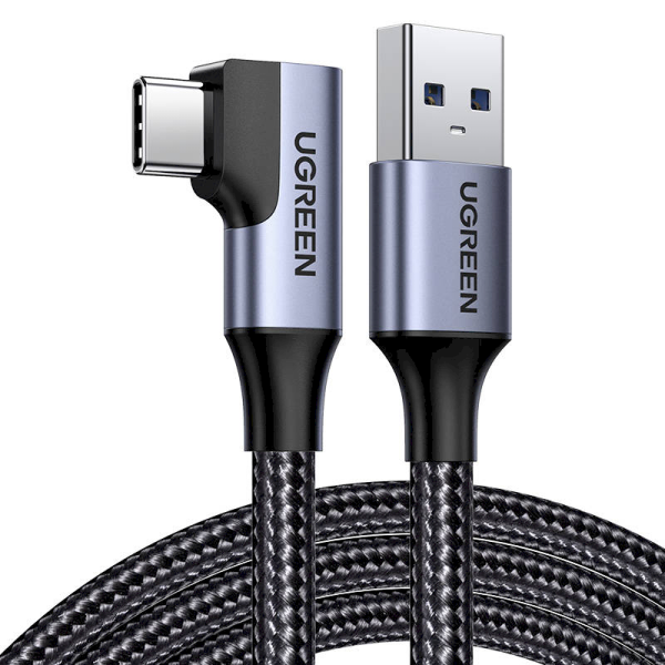 Обложка книги «Angle cable USB to USB-C UGREEN US385, 3A, 1m (black)»