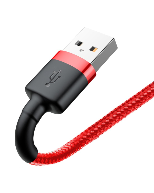 Baseus Cafule кабель прочный нейлон оплетка провода USB | Lightning QC3.0 2.4A 0,5M красный (CALKLF-A09)