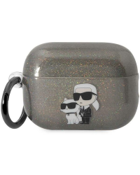 Karl Lagerfeld KLAP2HNKCTGK Чехол для Airpods Pro 2 черный|black Gliter Karl&Choupette