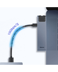Baseus CAHUB-L0G 7 in 1 Приставка для MacBook | HDMI | 2 x USB 3.0 | USB-C | RJ45 | SD | Micro SD Thunderbolt C+
