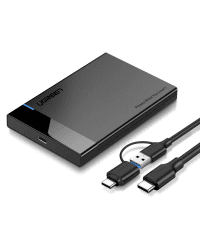 UGREEN US221 SATA External Drive Enclosure HDD 2,5", USB 3.0 + USB-C to USB-C 3.1 (black)