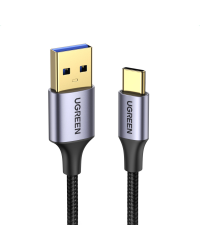 Ugreen US187 USB3.0 A|M to USB-C|M 2M Cable with Dark Gray Aluminum Sheath Black