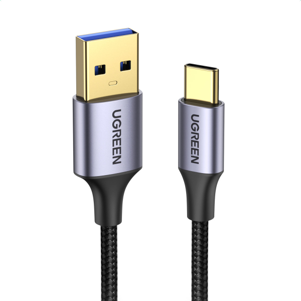 Обложка книги «Ugreen US187 USB3.0 A|M to USB-C|M 2M Cable with Dark Gray Aluminum Sheath Black»