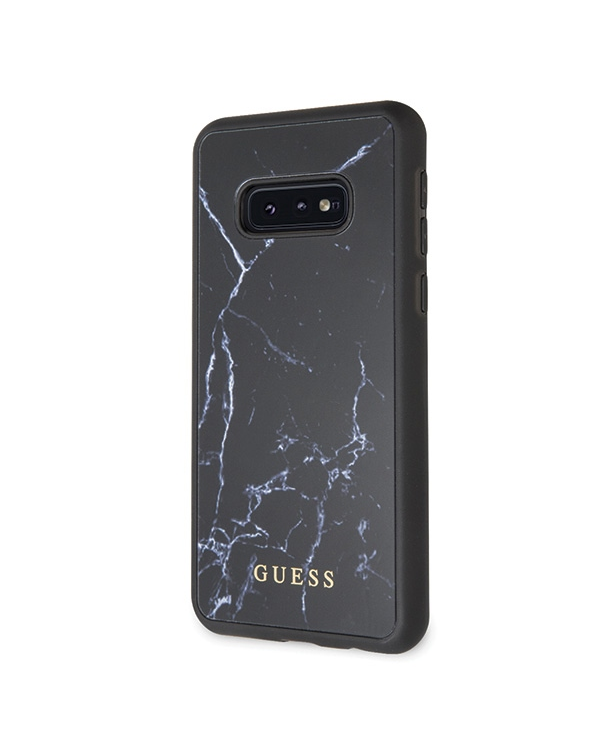 Guess GUHCS10LHYMABK S10e G970 czarny |black hard case Marble