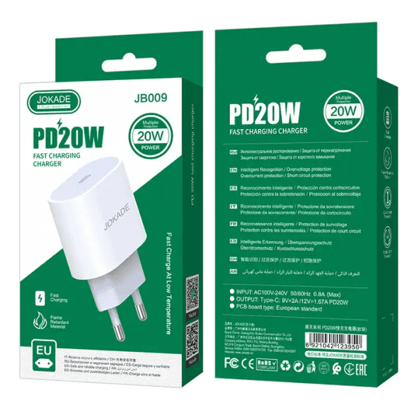 Зарядное устройство Jokade JB009 PD | 25 Вт | USB-C белый
