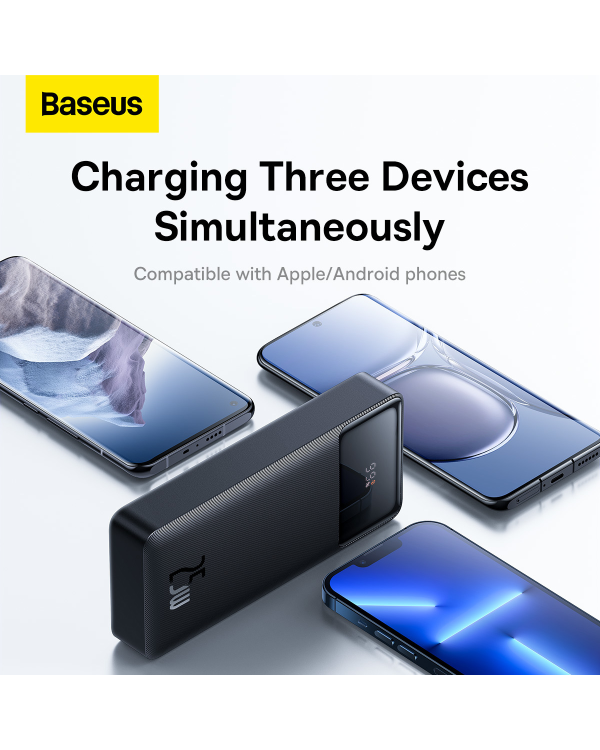 Powerbank Baseus Bipow, 20000mAh, 2x USB, USB-C, 25W (black)