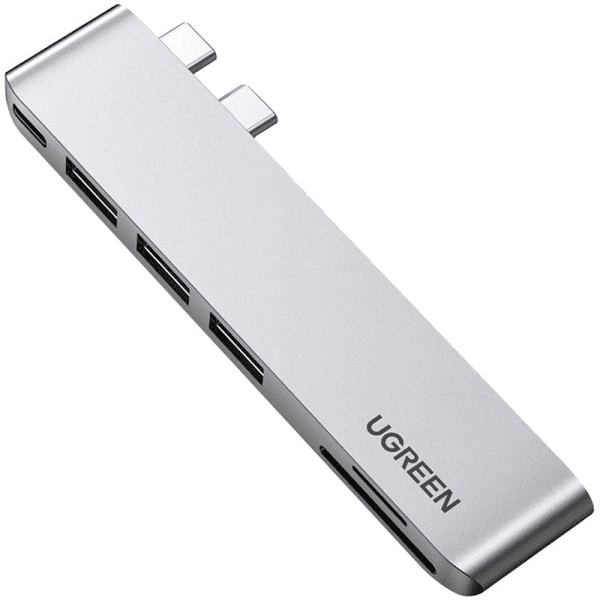 6-in-2 Adapter UGREEN CM251 USB-C Hub for MacBook Air / Pro (gray)