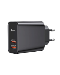 Baseus Quick Wall Charger, 2x USB, QC 3.0, 30W (black)