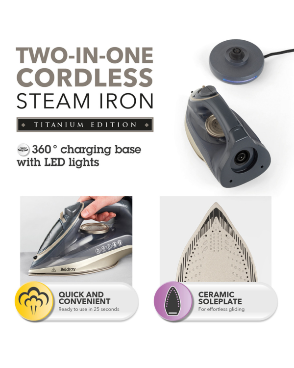 Beldray BEL01609IBVDE 2in1 Cordless 2600W steam iron