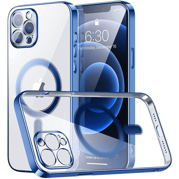 Fusion MagSafe Electroplate силиконовый чехол для Apple iPhone 15 синий