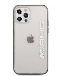 AMHCP12LAESLBK AMG Mettalic Black Edges Case for iPhone 12 Pro Max 6.7 Transparent