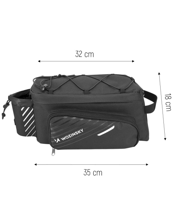 Дополнительное изображение книги «Wozinsky Bicycle Bike Pannier Bag Rear Trunk Bag with Shoulder Strap 9L black (WBB22BK)»