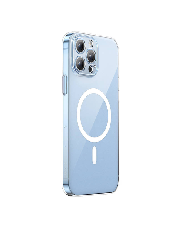 Phone case Baseus Magnetic Crystal Clear for iPhone 13 Pro (transparent) with all-tempered-glass screen protector and cleaning kit