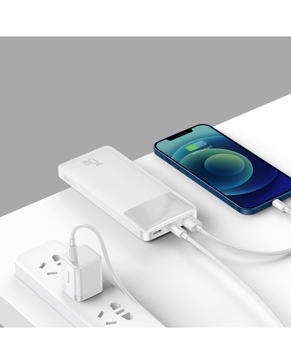 Powerbank Baseus Bipow 10000mAh, 15W (white)
