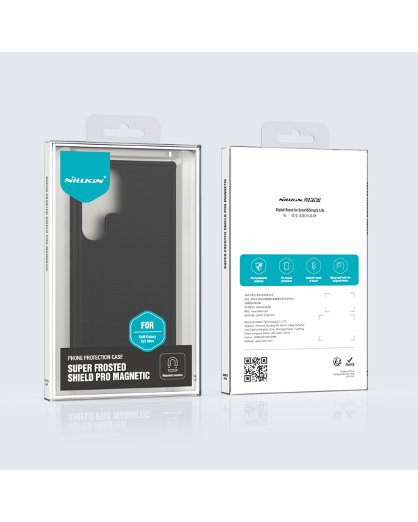 Магнитная задняя крышка Nillkin Super Frosted PRO для Samsung Galaxy S23 Ultra | черный