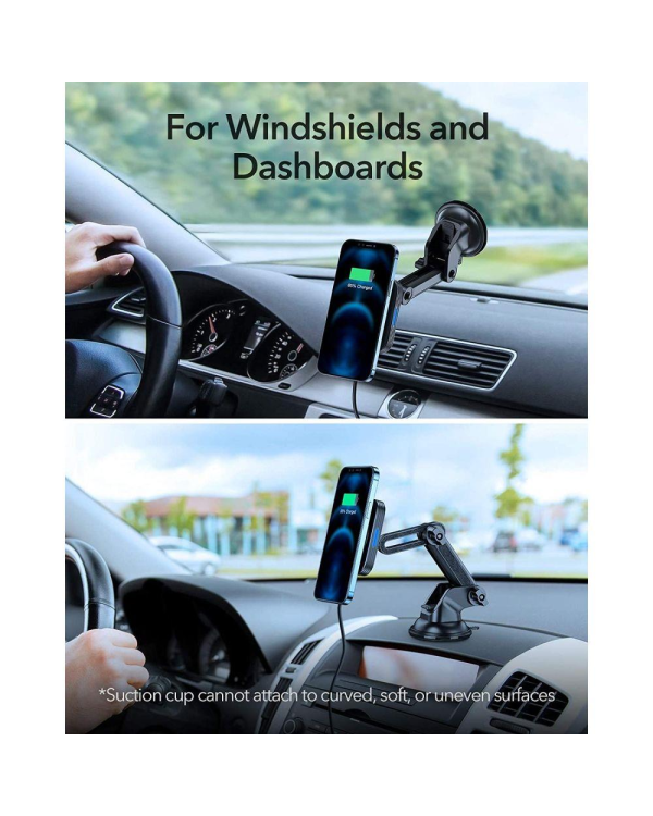 Дополнительное изображение книги «ESR Halolock magnetic wireless MagSafe charger car dashboard black (18048-0)»