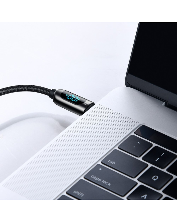 Baseus USB Type C cable - USB Type C 100W (20V | 5A) Power Delivery with display screen power meter 2m black (CATSK-C01)