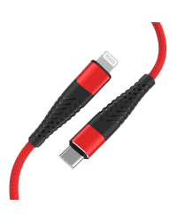 Кабель Fusion Fishbone USB-C to Lightning 30 Вт | 3 А | 1,5 м красный