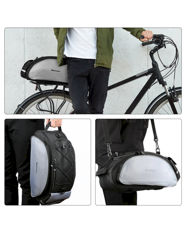 Дополнительное изображение книги «Wozinsky Bicycle Bike Pannier Bag Rear Trunk Bag with Shoulder Strap 13L black (WBB1BK)»