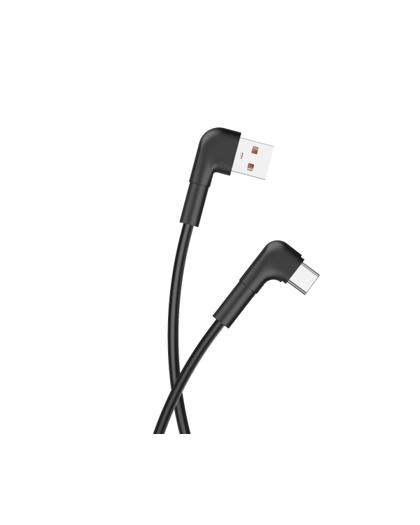 Maxlife MXUC-09 angle cable USB - USB-C 1,0 m 3A black